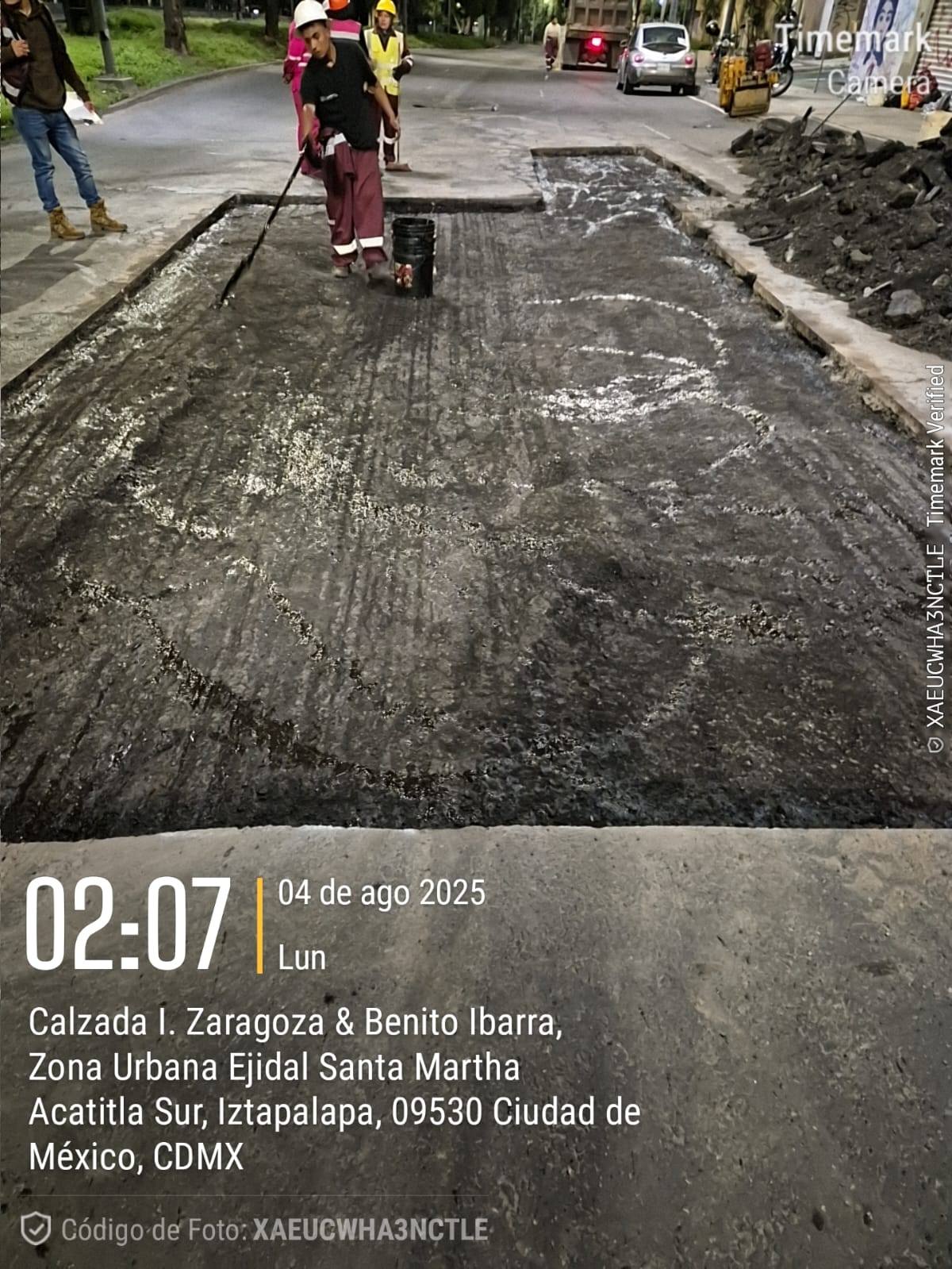 Resultado de pavimentación en Iztapalapa